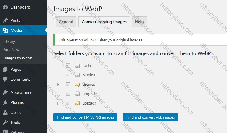 Images to WebP افزونه